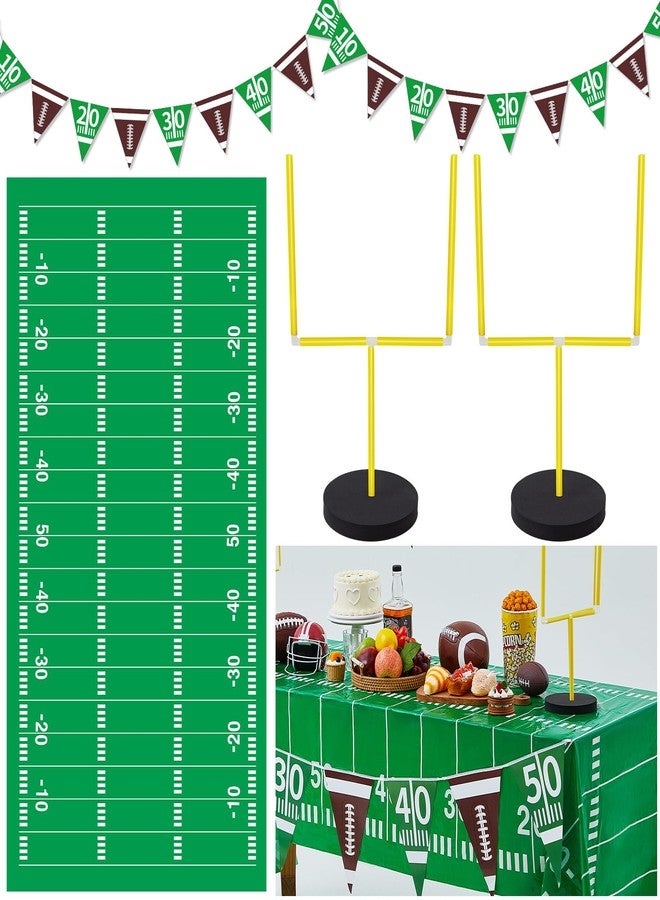 ShinyRelief 5 Pcs Football Goal Post Party Decorations Football Field Goal Post Centerpiece Sports Court Tablecloth Decor Table Decorations Pennant Banner for Birthday Party Game Day Supplies - Image 1